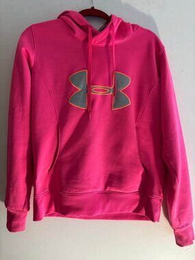 Bright Pink Under Armour Hoodie Medium Size